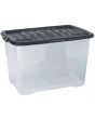 Plastlåda STRATA 60L klar med lock PP