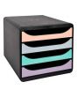 Blankettbox EXACOMPTA BIGBOX 4 lådor svart/pastell