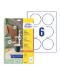Etikett AVERY papper Ø80mm vit 60/FP