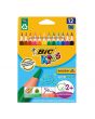 Färgpennna BIC Kids triangel 12 färger