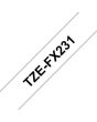 Tape BROTHER TZEFX231 12mm svart på vit