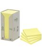Notes POST-IT 100% recycl 76x76mm gul 16/FP