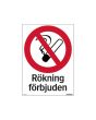 Skylt Rökning förbjuden 210x297mm