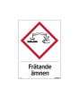 Skylt Frätande ämnen 210x297mm