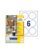 Etikett AVERY papper Ø80mm vit 60/FP