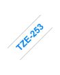 Tape BROTHER TZE253 24mm blå på vit