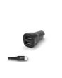Laddare Bil GEAR 2xUSB 3.4A USB-C 2.0 1m