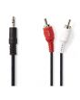 Kabel NEDIS 3,5mm ha - 2xRCA ha 10m svart